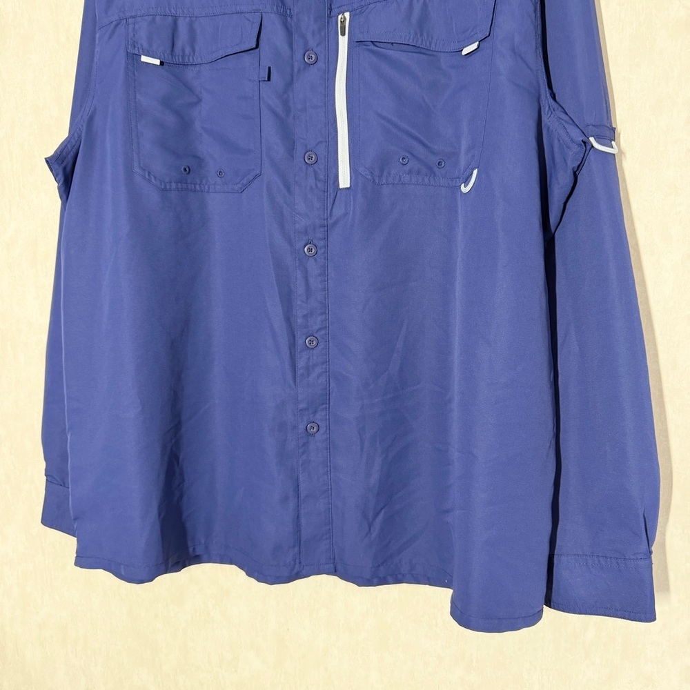 Realtree Men's Long Sleeve Fishing Guide Shirt Outdoor in Patriot Blue XL - Picture 3 of 10
